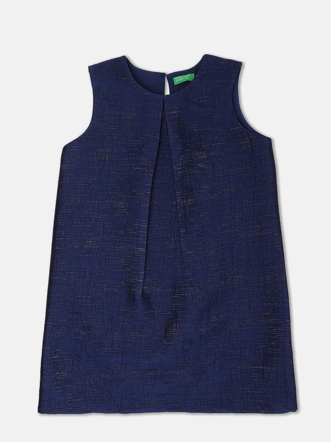 United Colors of Benetton Girls Navy Blue Printed A-Line Dress