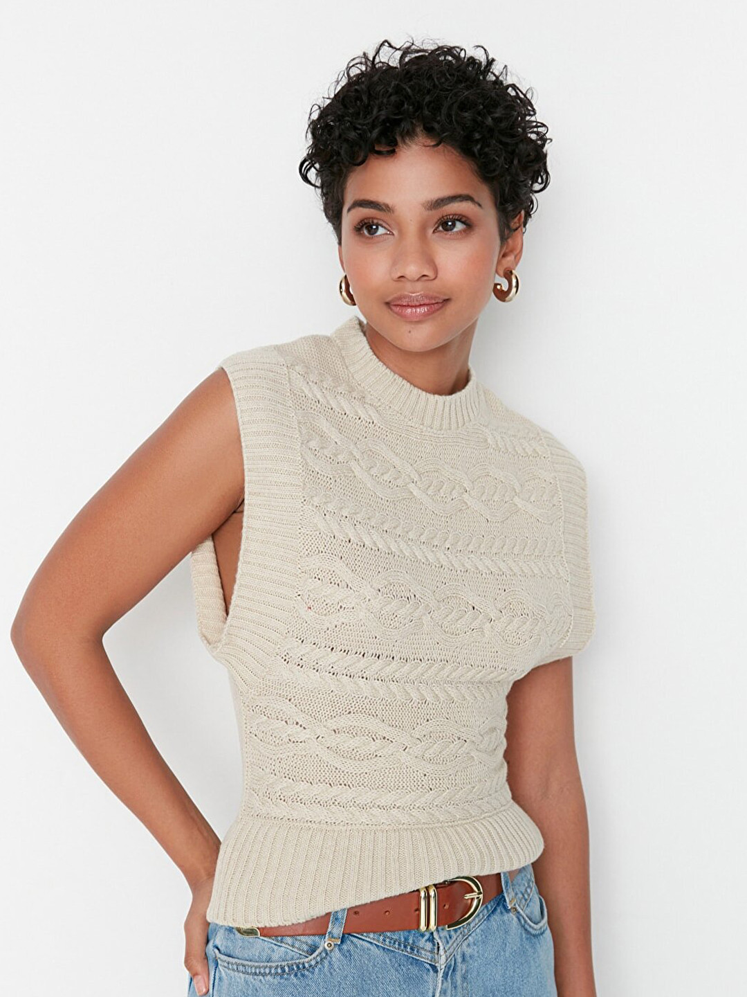 Trendyol Women Grey Sweater Vest