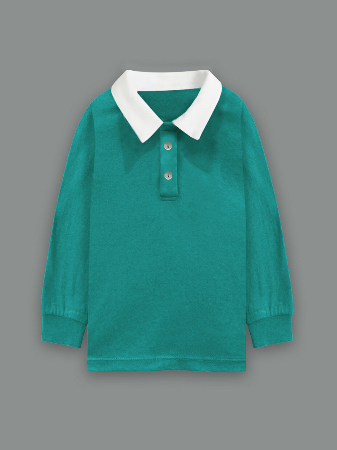 A T U N Boys Teal Blue Pure Cotton Polo Collar T-shirt