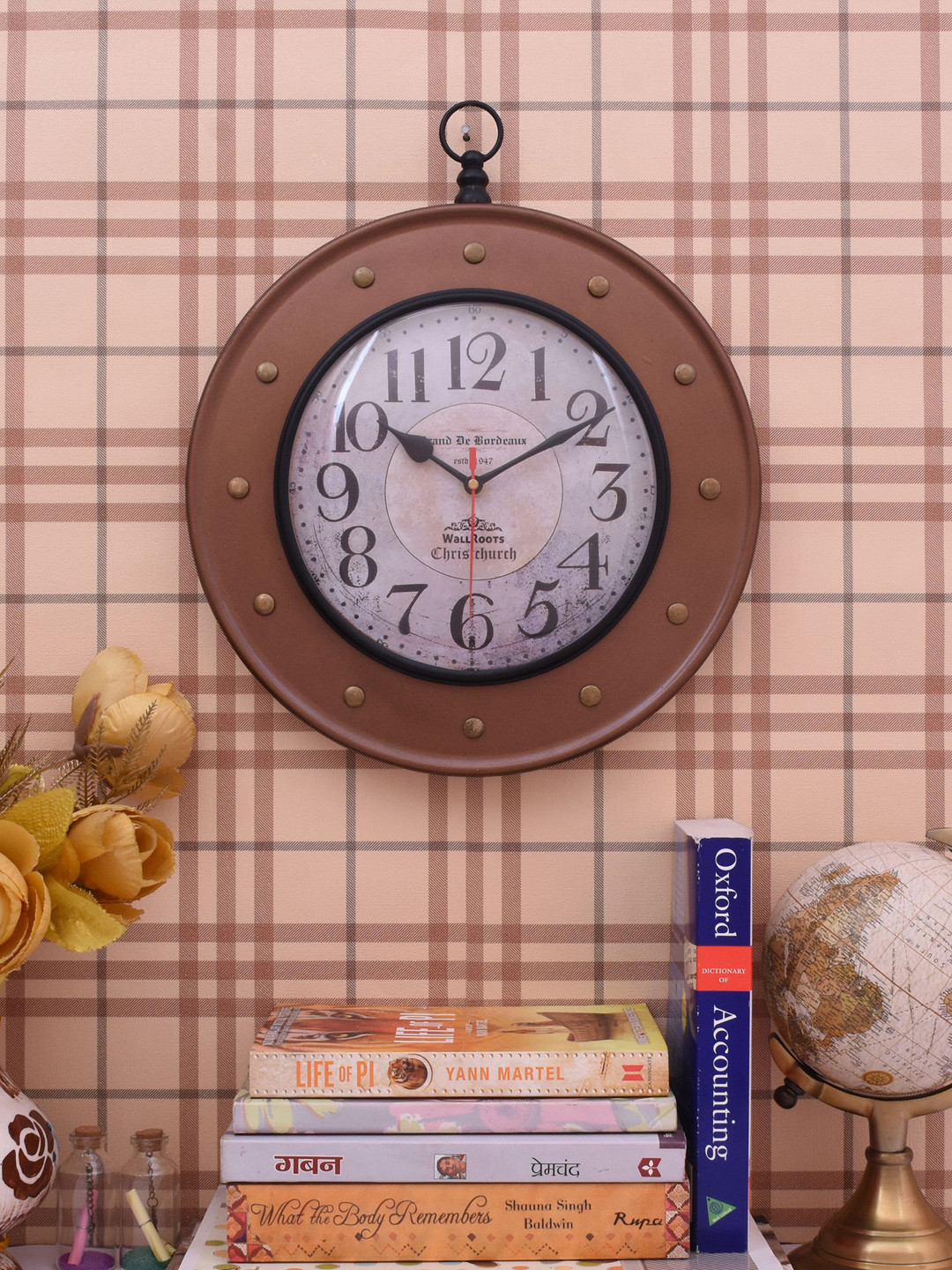 Home Sparkle Grey Dial Analogue 35 cm x 30 cm Wall Clock