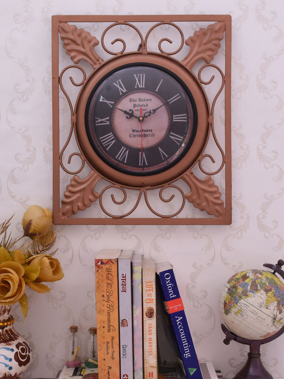 Home Sparkle Black Dial Analogue 38 cm x 33 cm Wall Clock