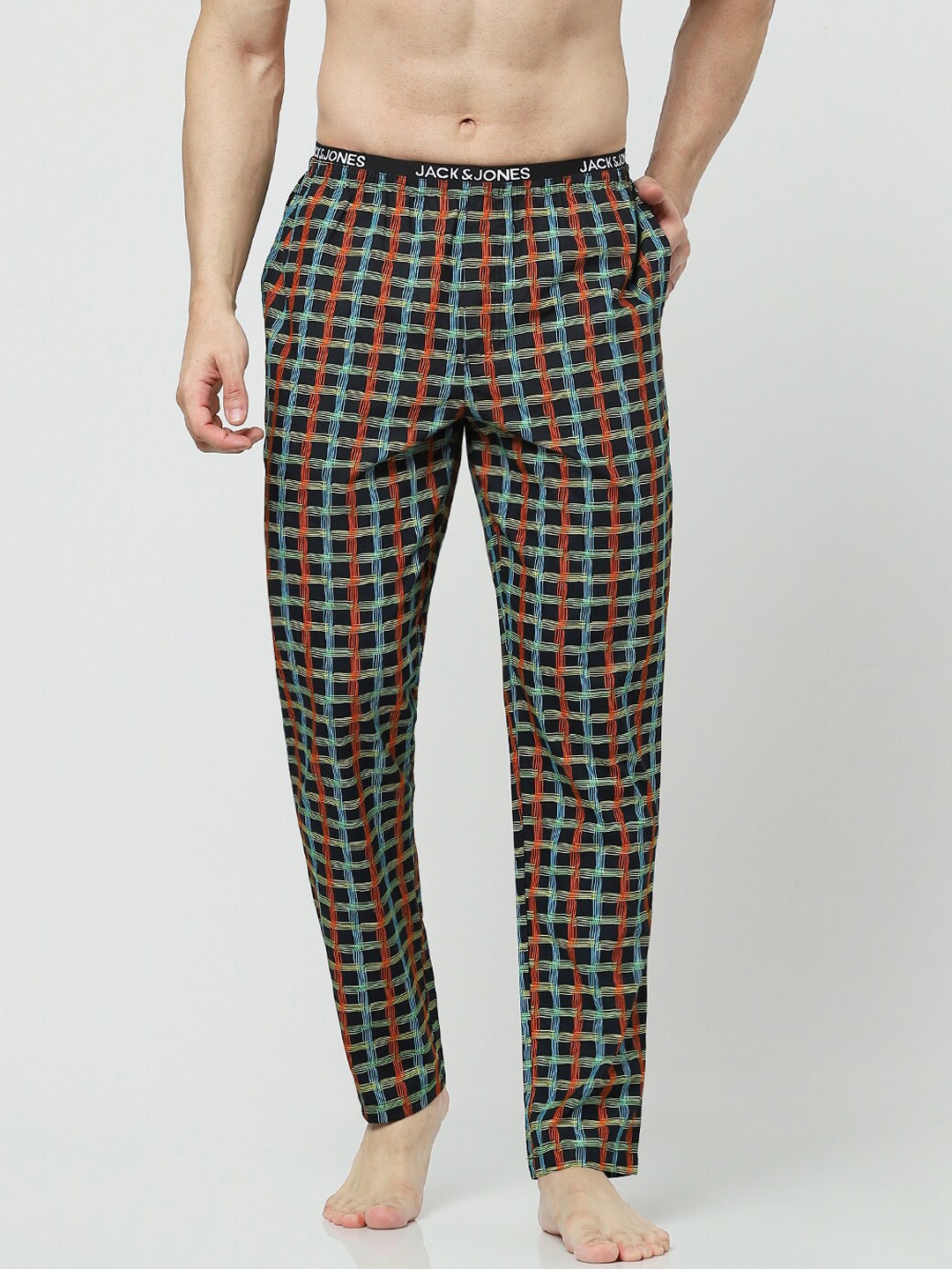 Checked Slim Fit Cropped Trousers