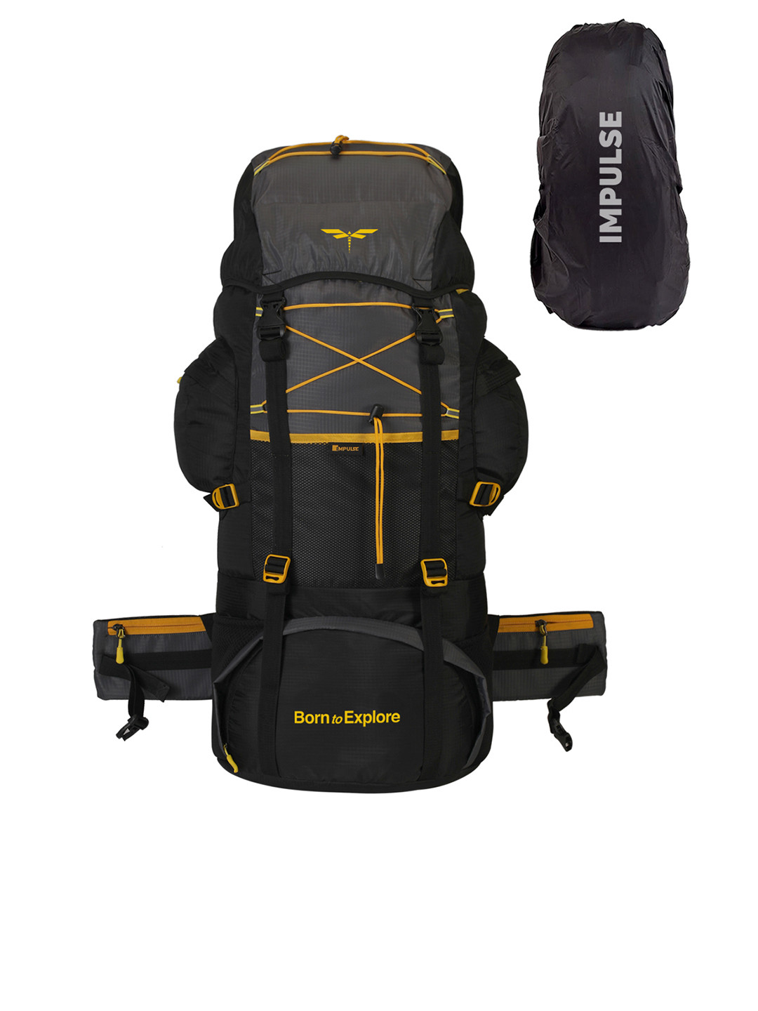 Impulse Black Solid Rucksacks