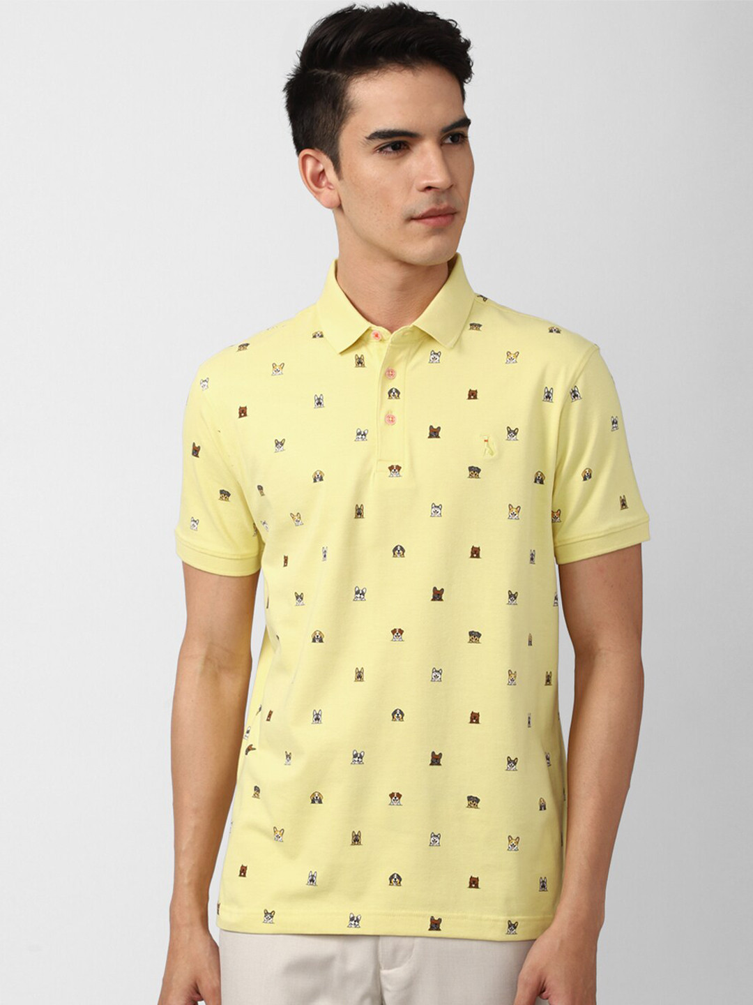 SIMON CARTER LONDON Men Yellow Polo Collar Slim Fit T-shirt