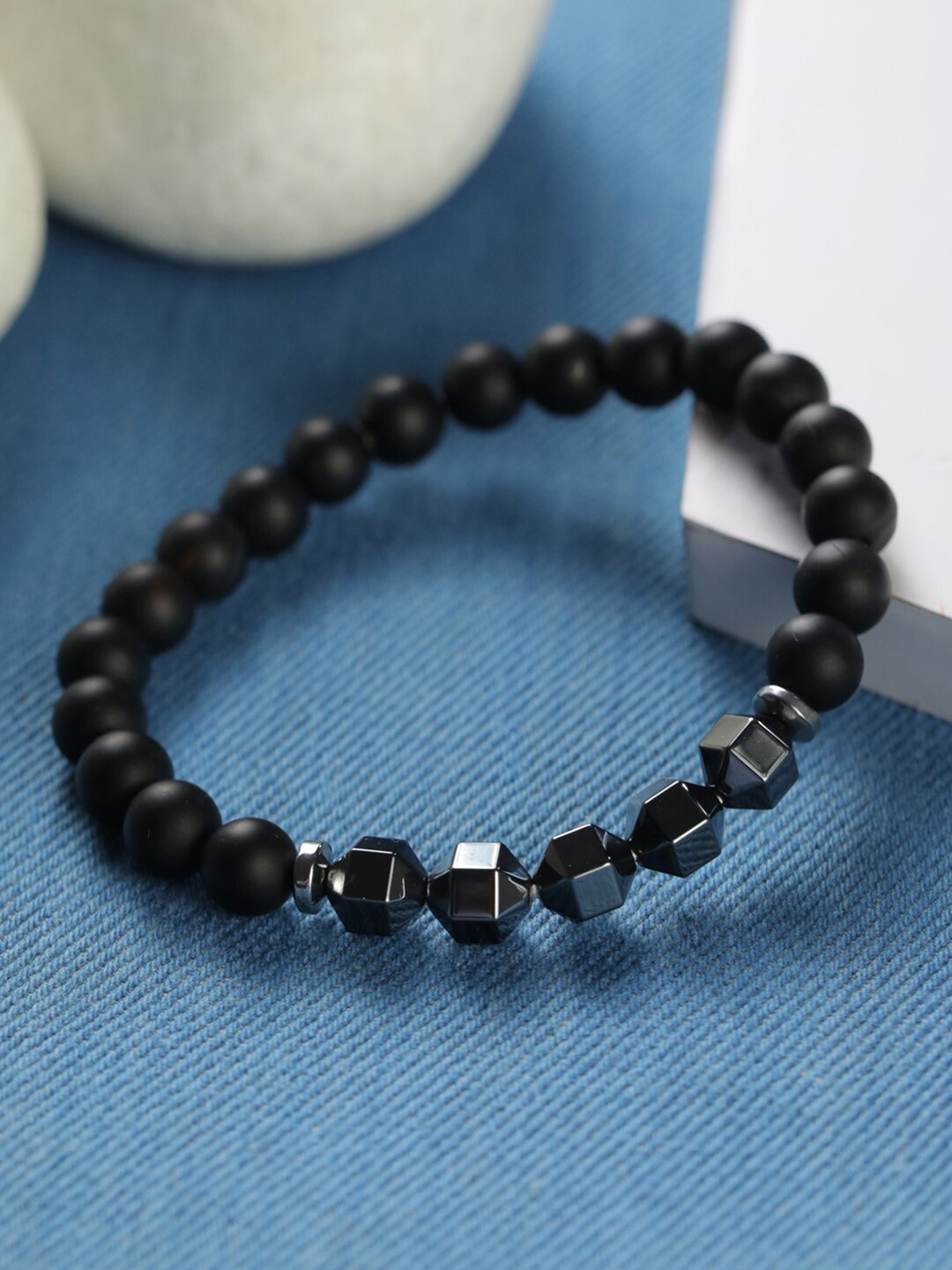 Priyaasi Men Bead Geometric Bracelet