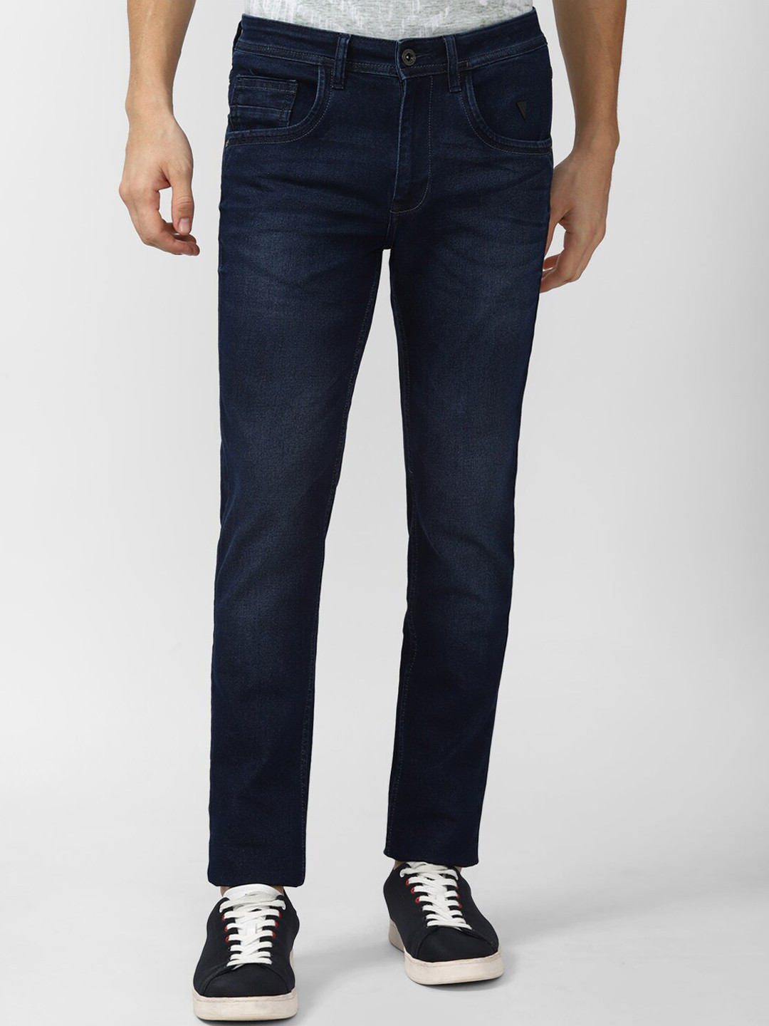 VAN HEUSEN DENIM LABS Men Navy Blue Skinny Fit Light Fade Jeans