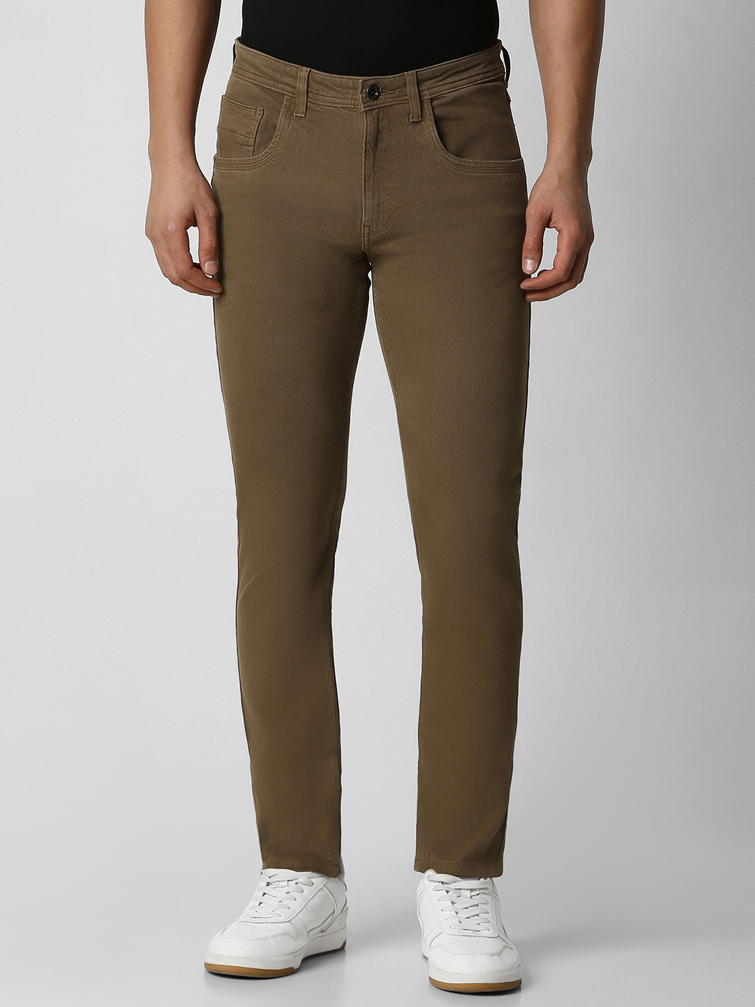 VAN HEUSEN DENIM LABS Men Brown Skinny Fit Jeans