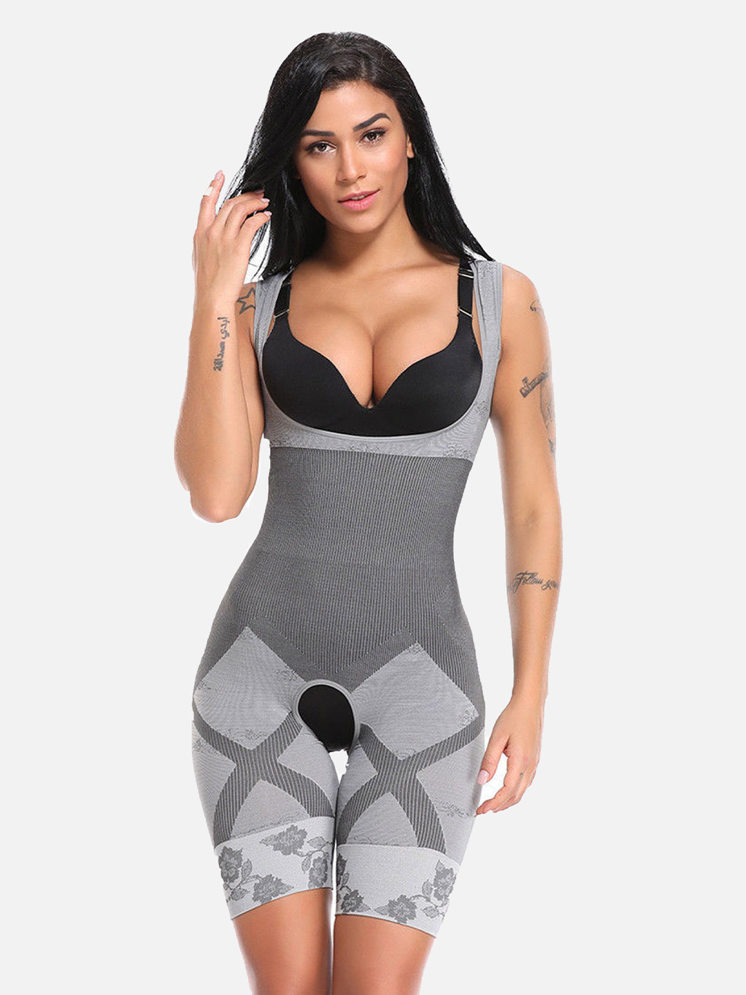Gopalvilla Women Grey Printed Full Body Shapewear