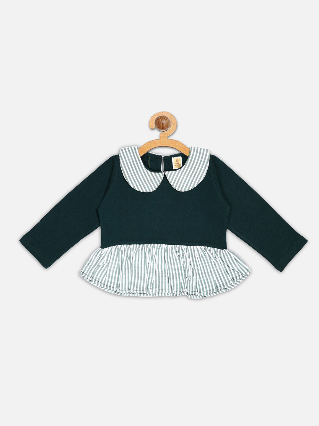AWW HUNNIE Girls Green Striped Sweatshirt