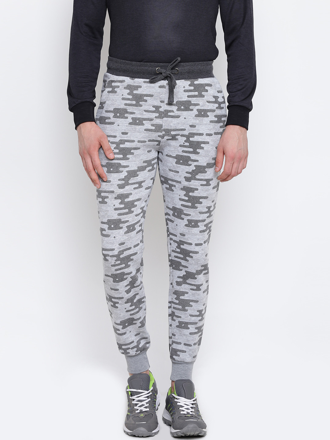 Buy Fort Collins Grey Camouflage Pattern Track Pants Track Pants