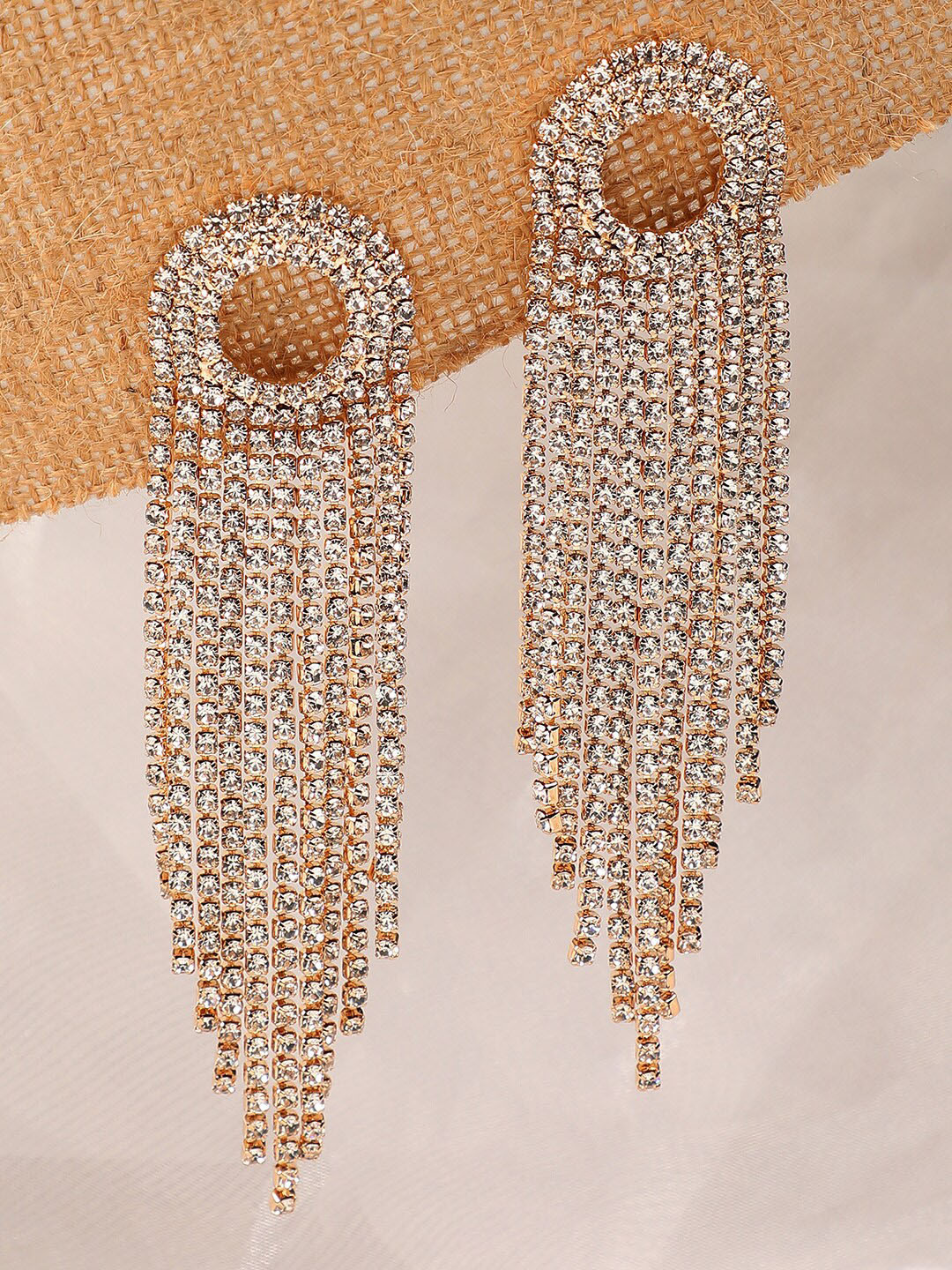 SOHI Women Gold-Toned Contemporary Drop Earrings