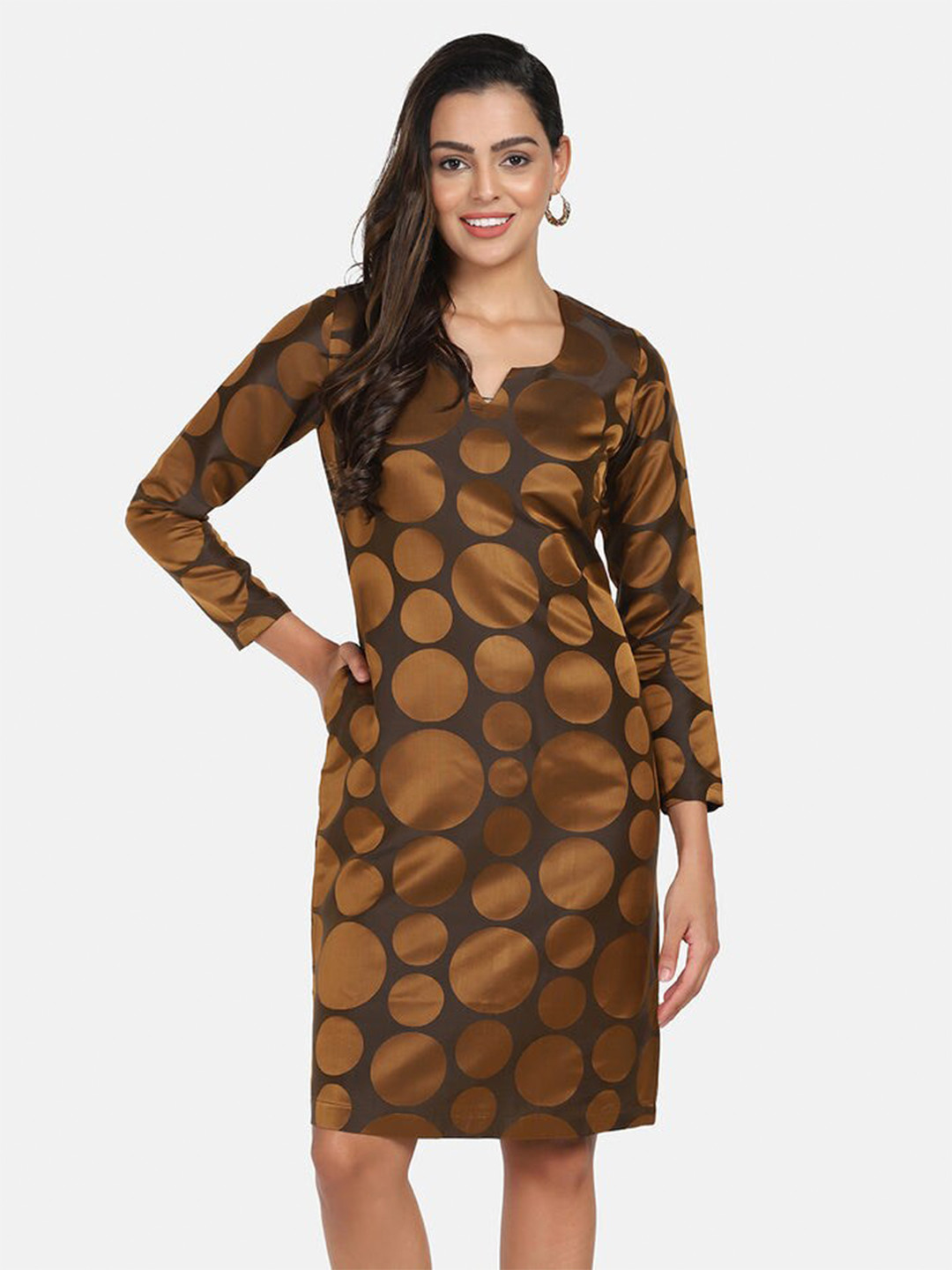 PowerSutra Women Brown & Copper Sheath Dress