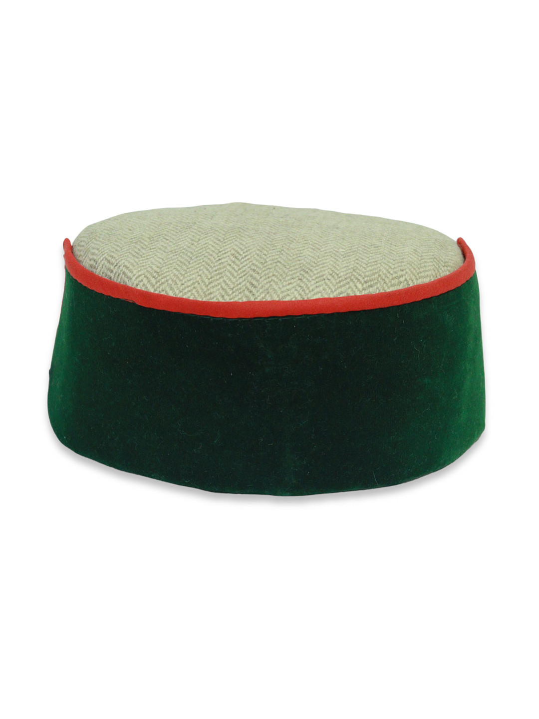 Vastraa Fusion Unisex Green & Pink Embroidered Woolen Himachali Beanie