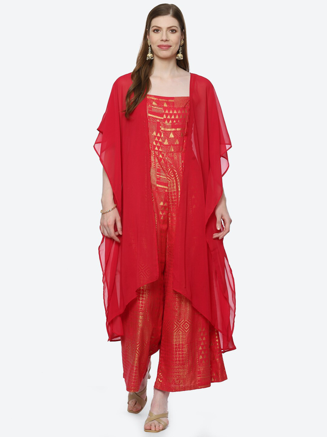 Biba Fuchsia Printed Basic Jumpsuit