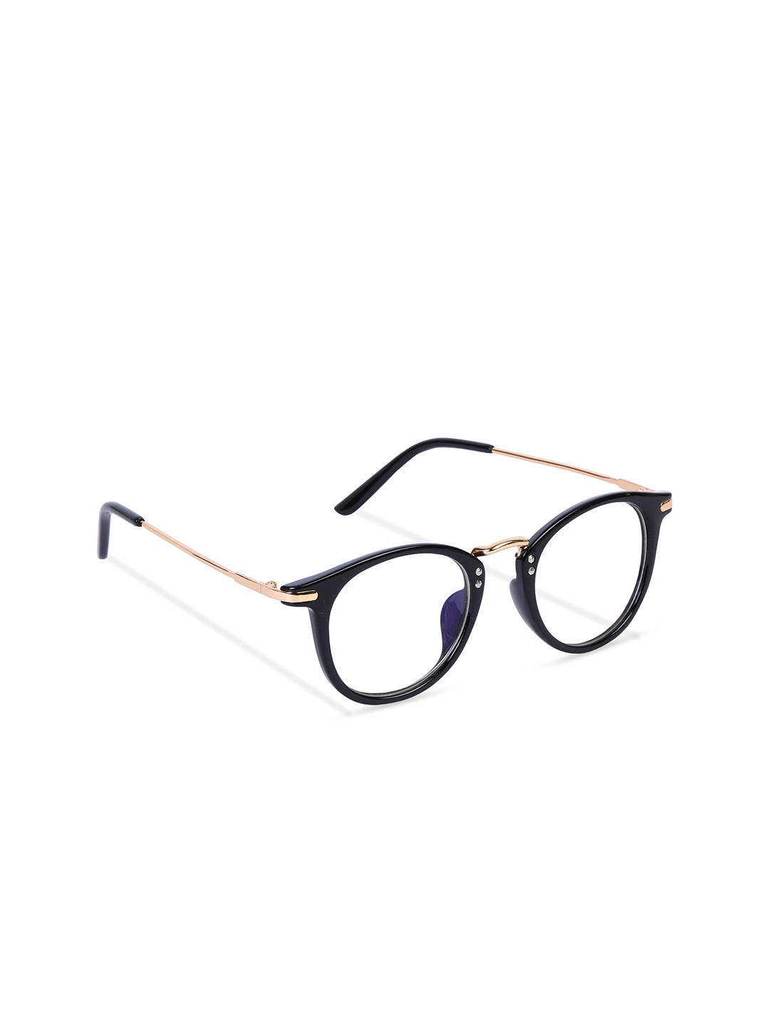 Freddy Unisex Gold-Toned & Black Full Rim Computer Glass with Zero Power Frames