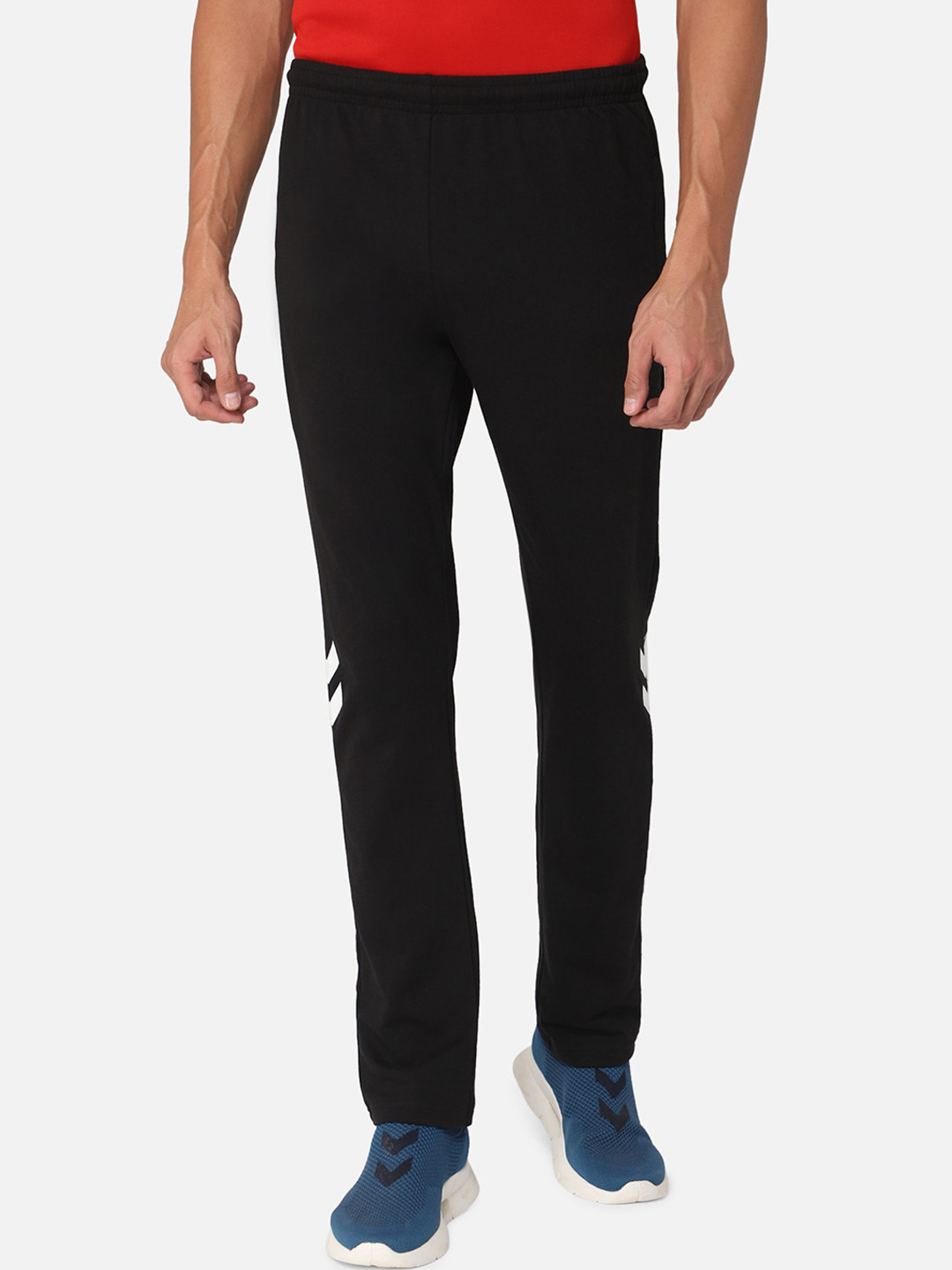 Hummel Men Black Solid Cotton Track Pants
