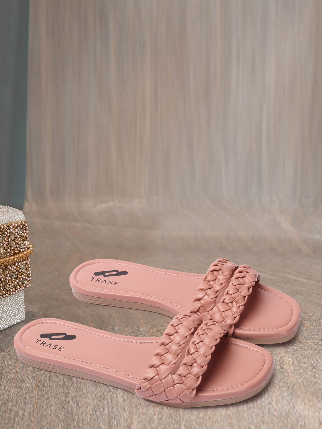 TRASE Women Pink Open Toe Flats