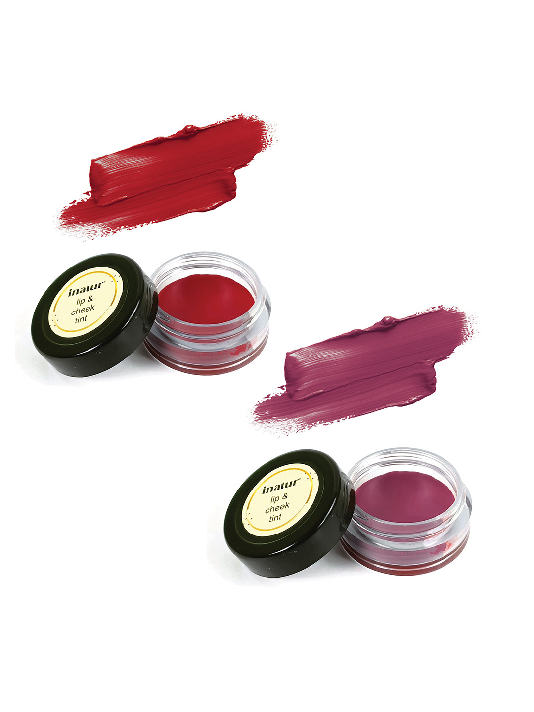 Inatur Set Of 2 Lip & Cheek Tint 8gm - Coral and Cherry