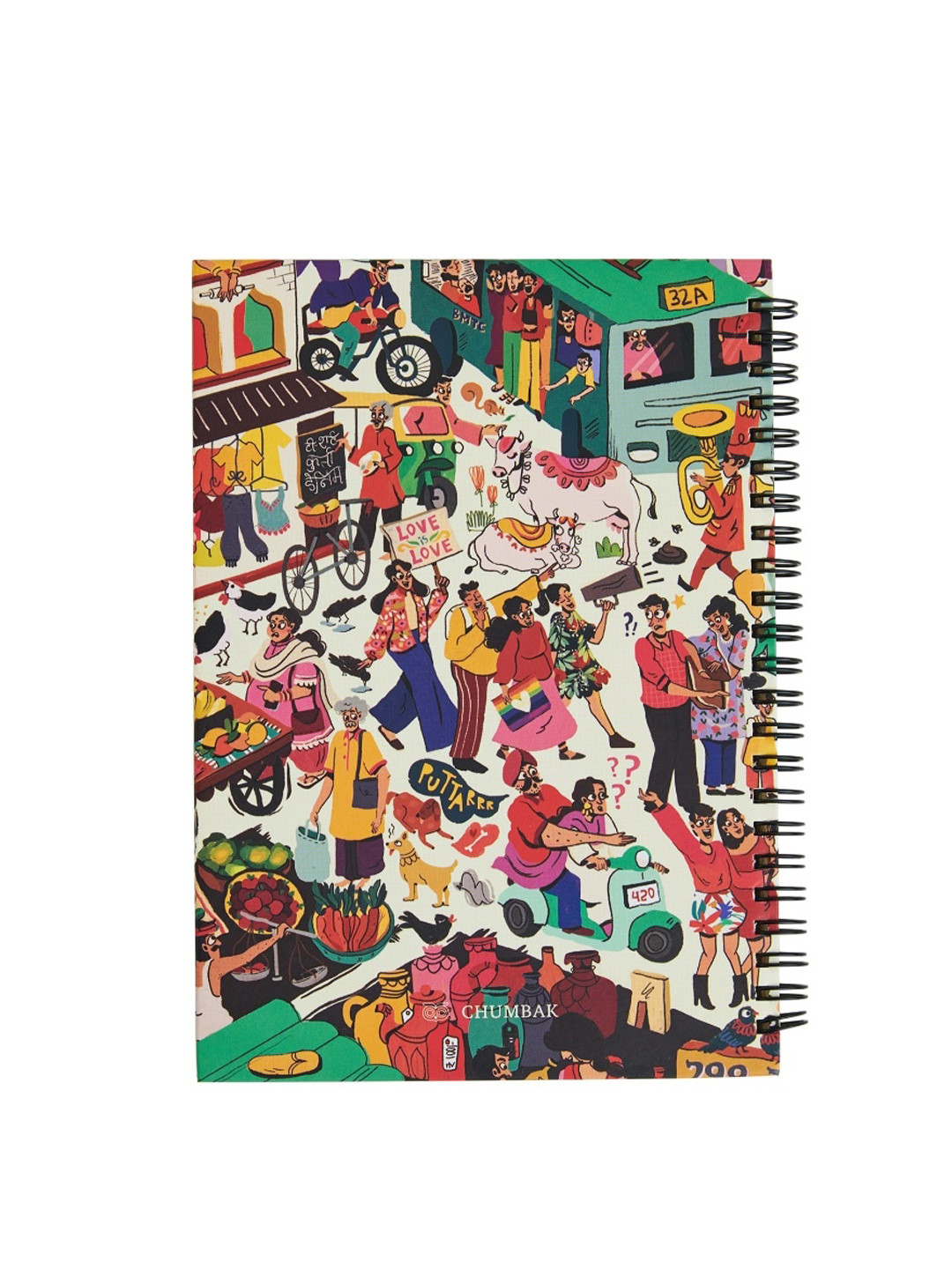 Chumbak Multi-Coloured Indian Streets Spiral Notebook Stationery