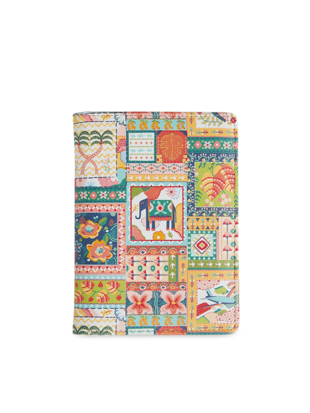 Chumbak Brown & Green Printed Passport Holder