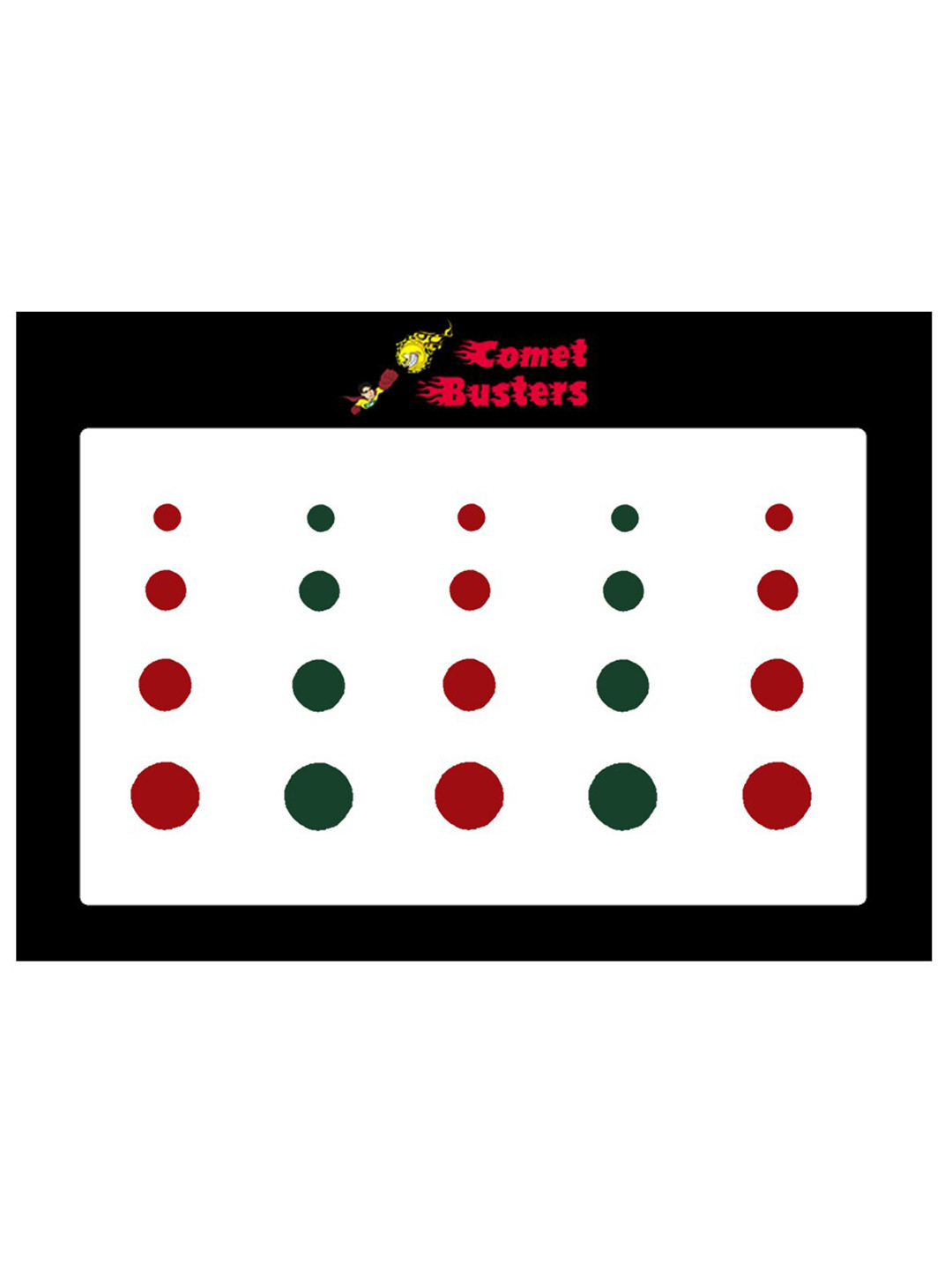 Comet Busters 20 Pcs Reusable Designer Round Bindis - Red & Green