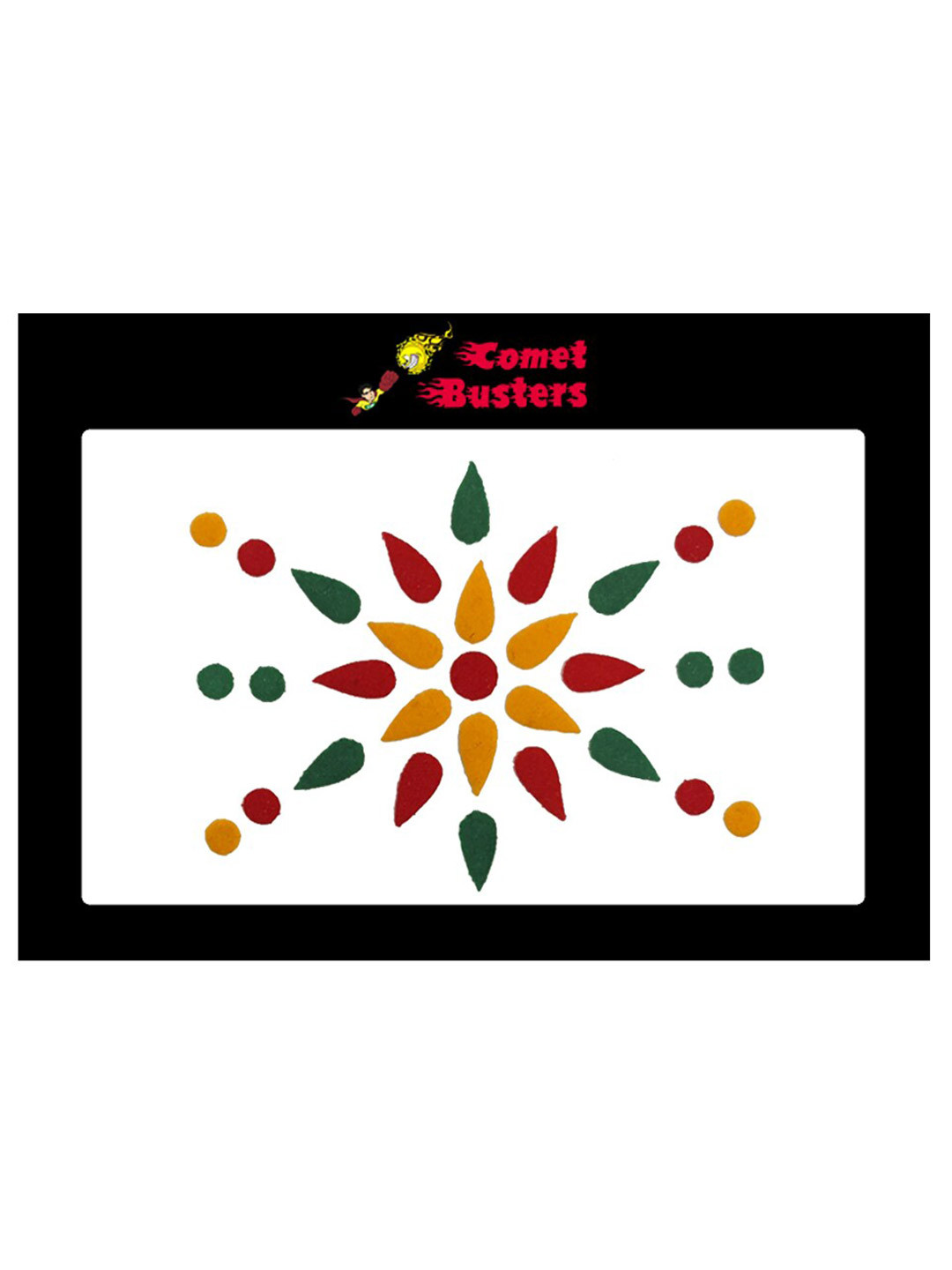 Comet Busters 31 Pcs Reusable Designer Bindis - Red & Green