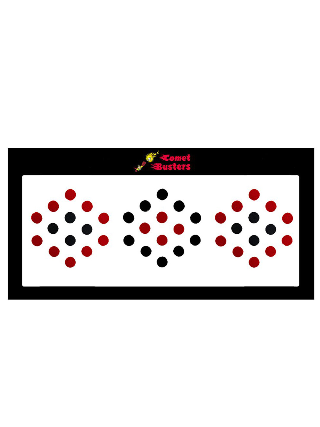 Comet Busters 42 Pcs Reusable Designer Round Bindis - Red & Black