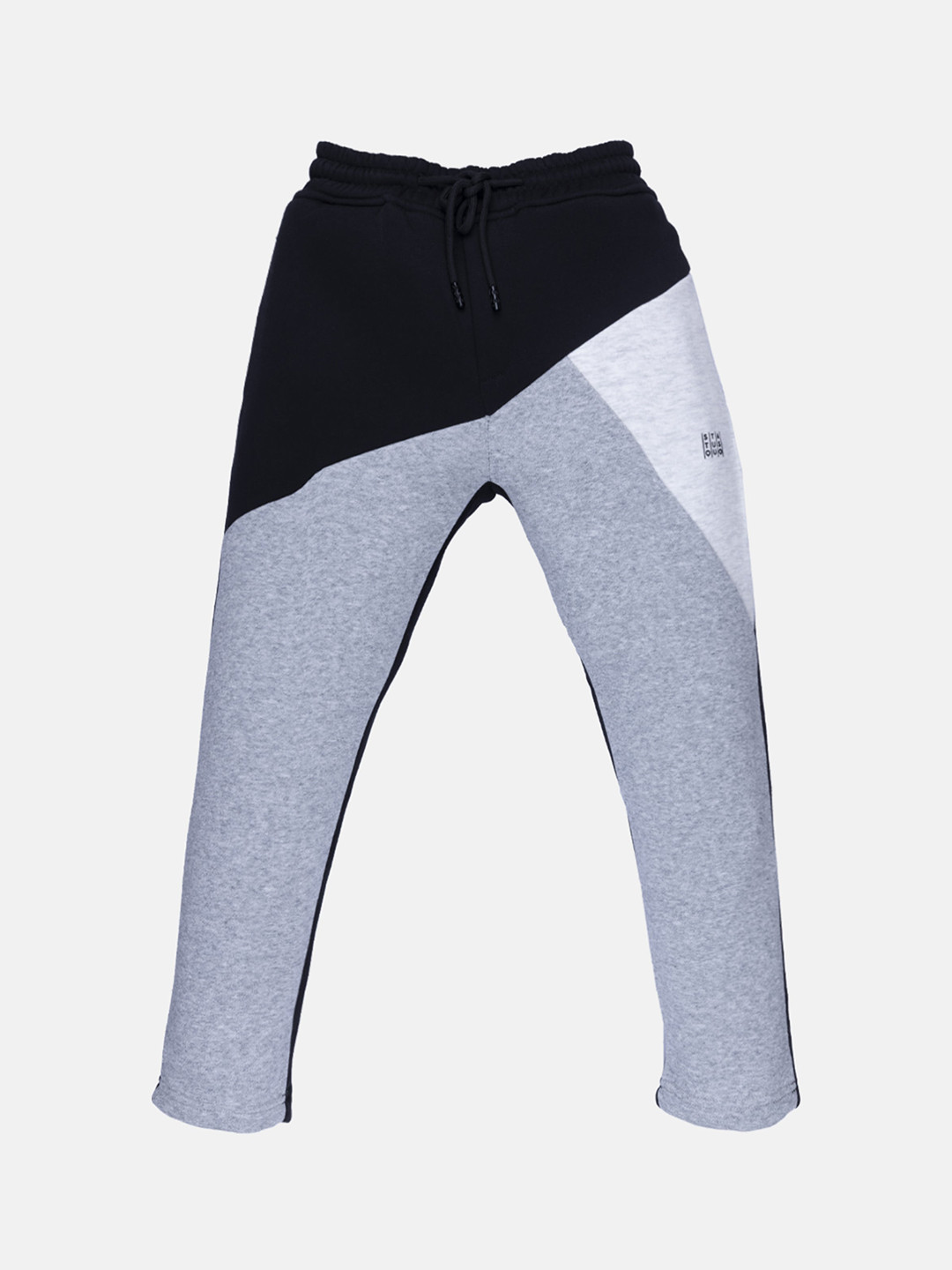 Status Quo Boys Black, Grey & Jaspe Colourblocked Track Pants