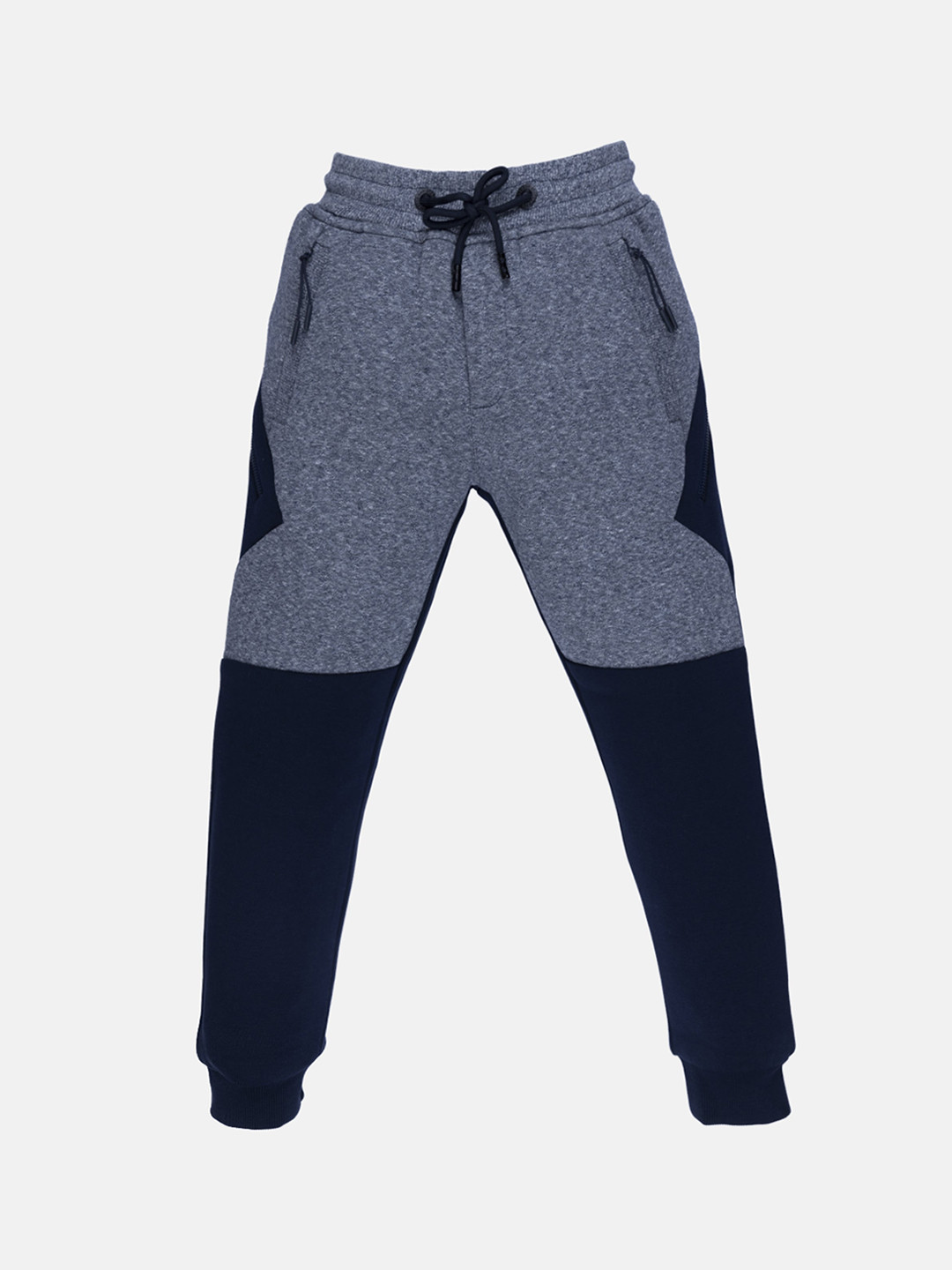 Status Quo Boys Navy Blue Colorblocked Cotton Track Pant