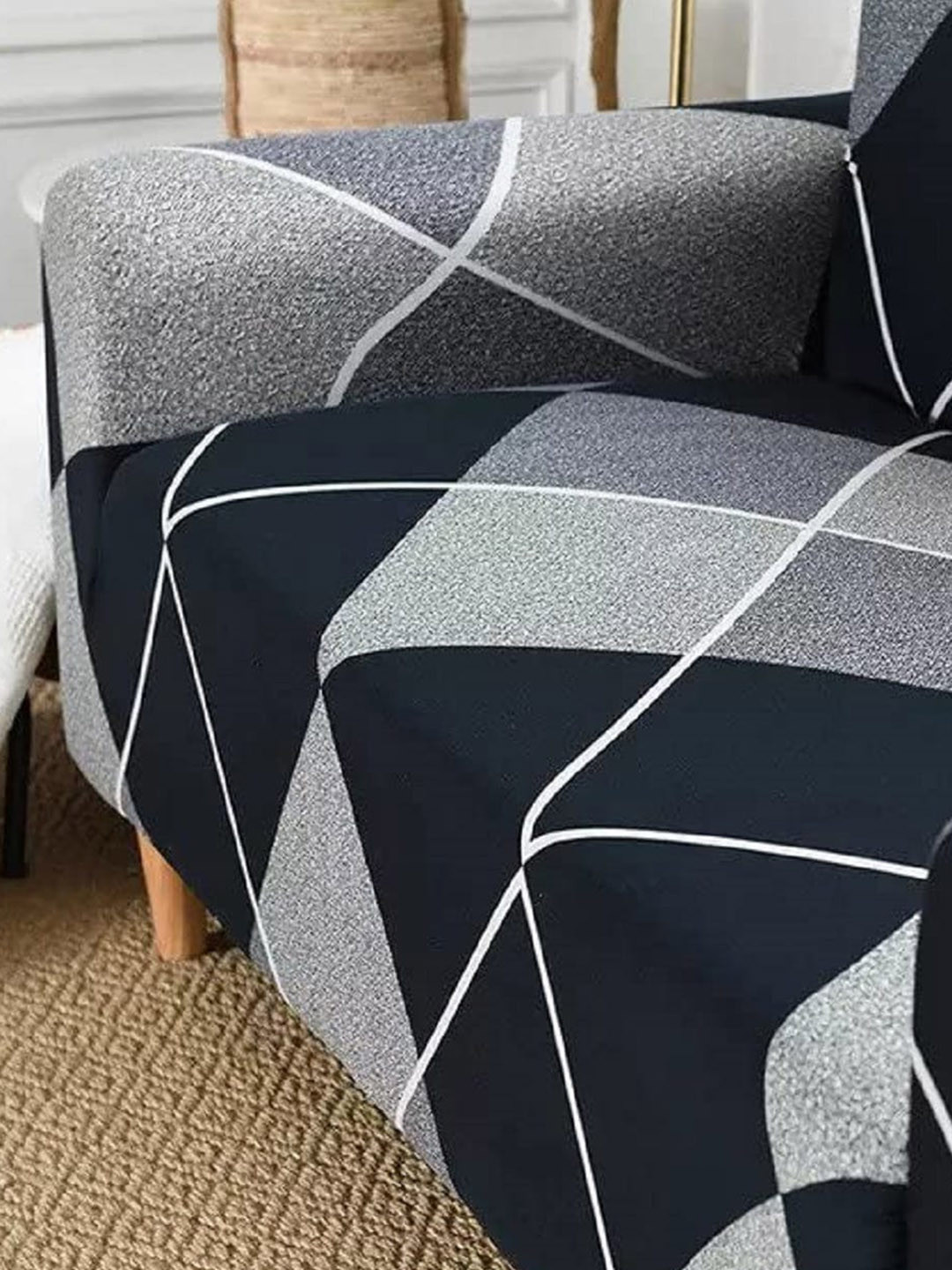 HOUSE OF QUIRK Checked Single Sofa Covers