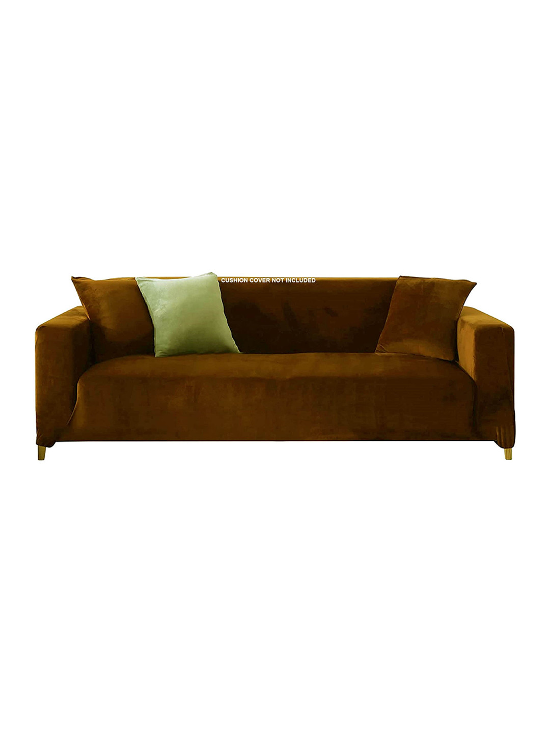 HOUSE OF QUIRK Brown Solid Sofa Cover