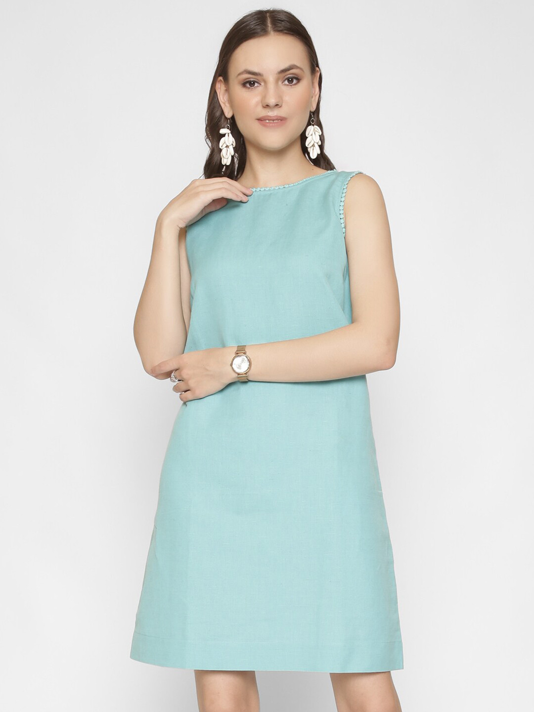 250 DESIGNS Women Green A-Line Dress
