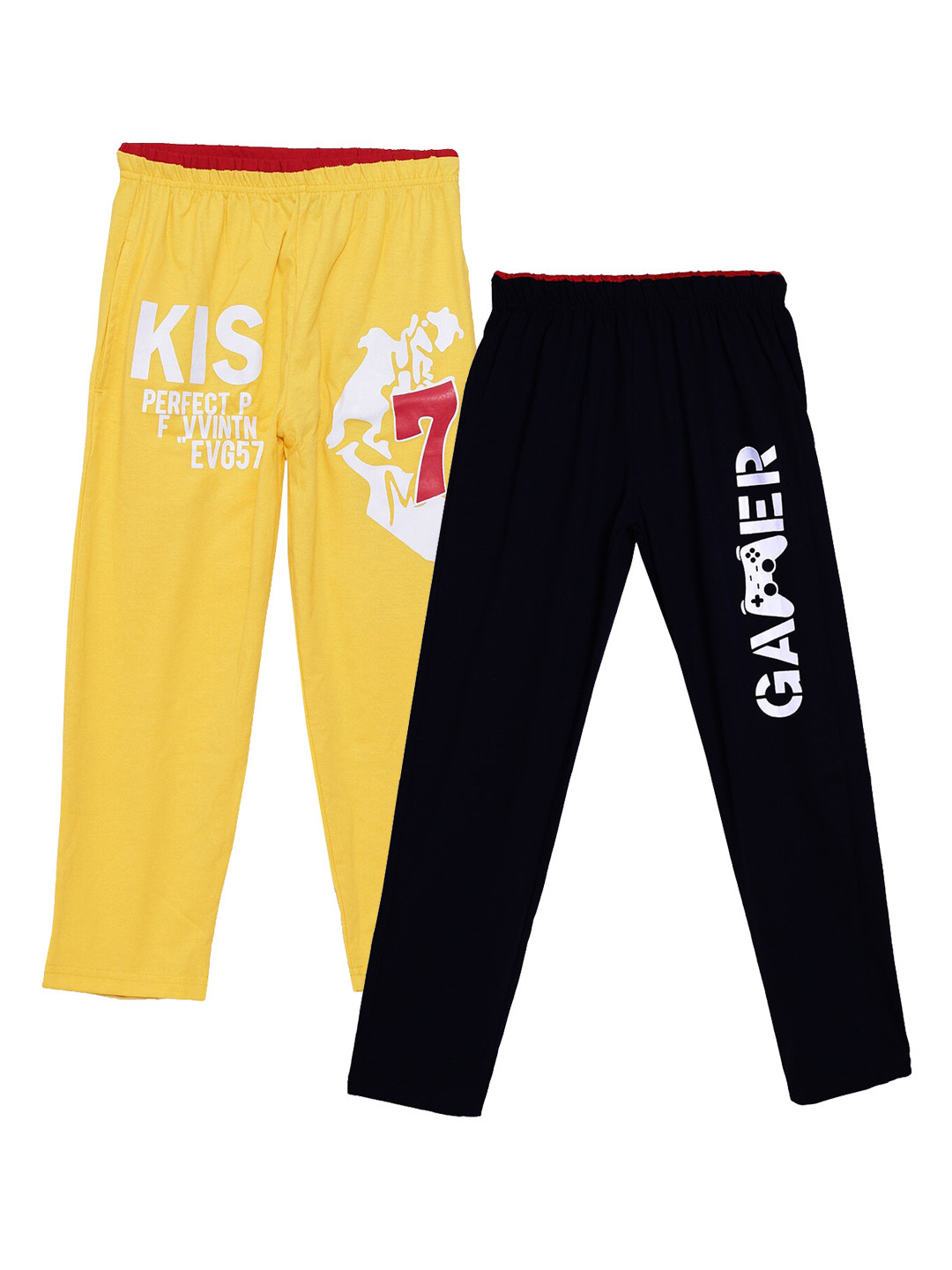 Fashionable Boys Pack Of 2 Printed Relax-Fit Pure Cotton Track Pants