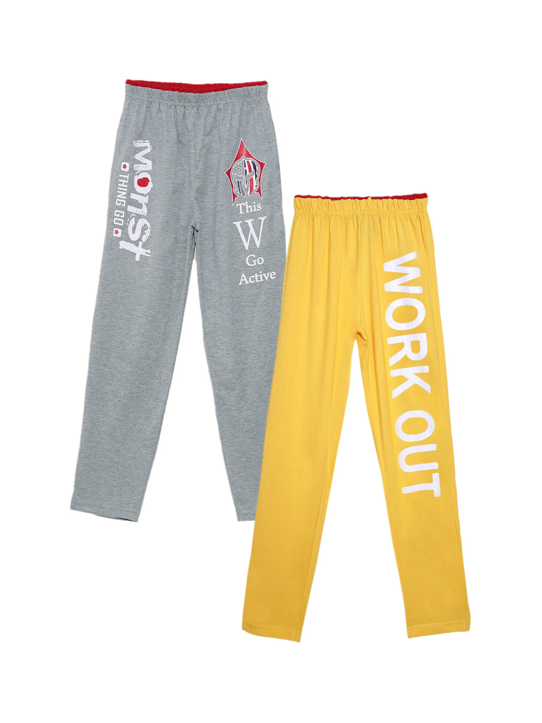 Fashionable  Boys Pack Of 2 Printed Relax-Fit Pure Cotton Track Pants