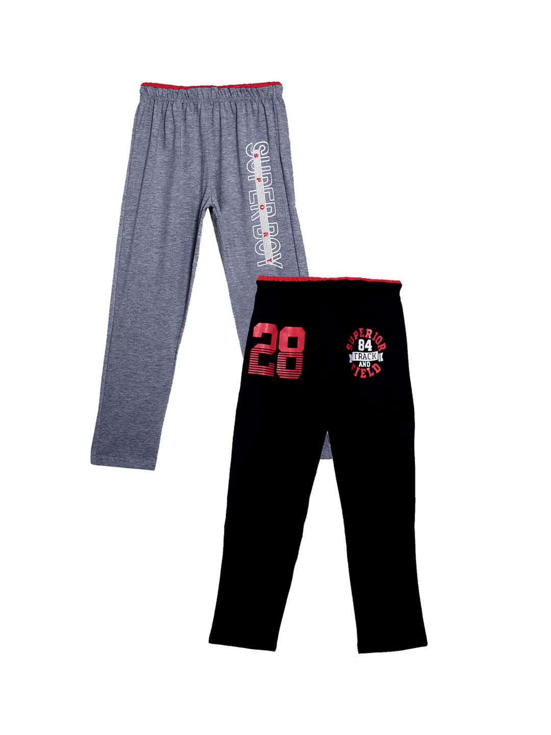 Fashionable Boys Pack Of 2 Printed Relax-Fit Pure Cotton Track Pants