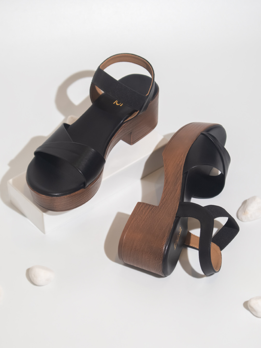 Inc 5 Women Black Platform Heels