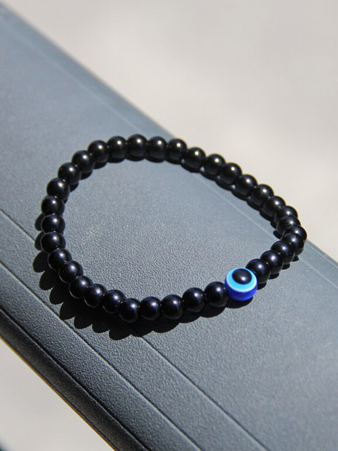 Young & Forever Unisex Black & Blue Brass Onyx Handcrafted Bracelet