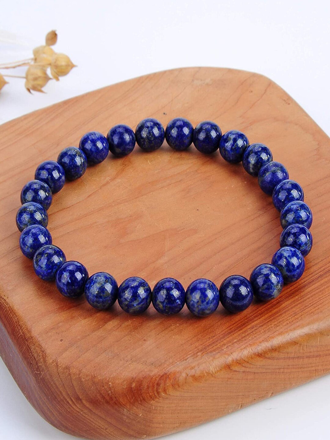 Young & Forever Unisex 3 Black & Navy Blue Brass Lapis Lazuli Handcrafted Bracelet