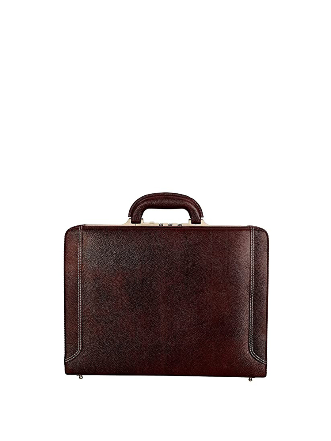 RICHSIGN Unisex Brown Leather Laptop Office Briefcase Bag