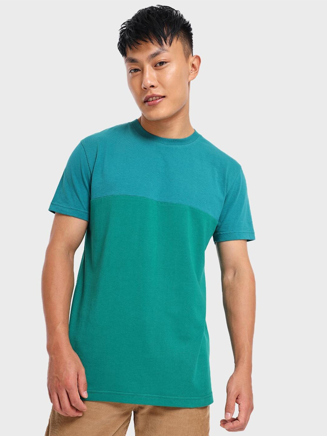 Bewakoof Men Cotton Colourblocked T-shirt