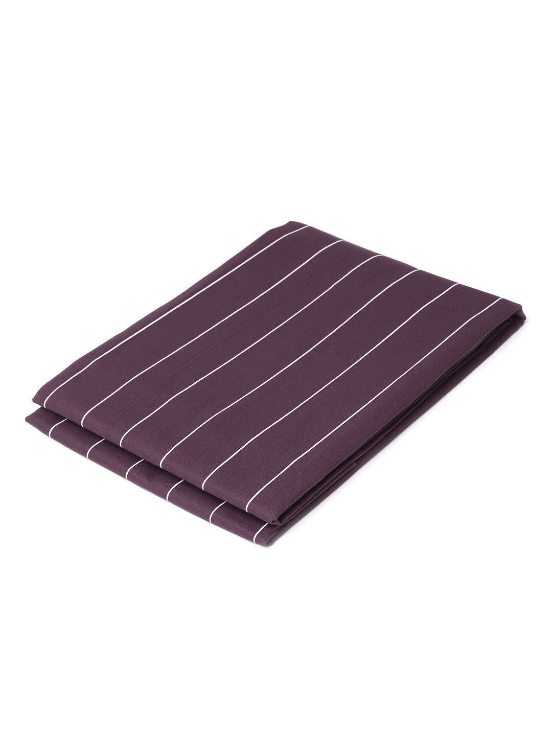 LONDON CROSS Men Purple & White Striped Pure Cotton Shirt Fabric