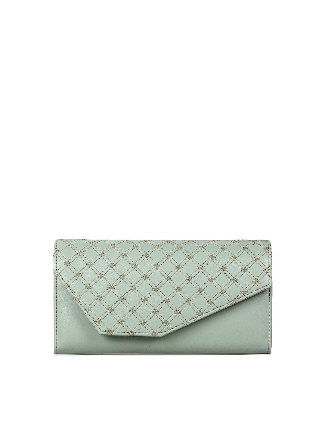 THE CLOWNFISH Helena Women Sea Green Geometric Envelope Wallet