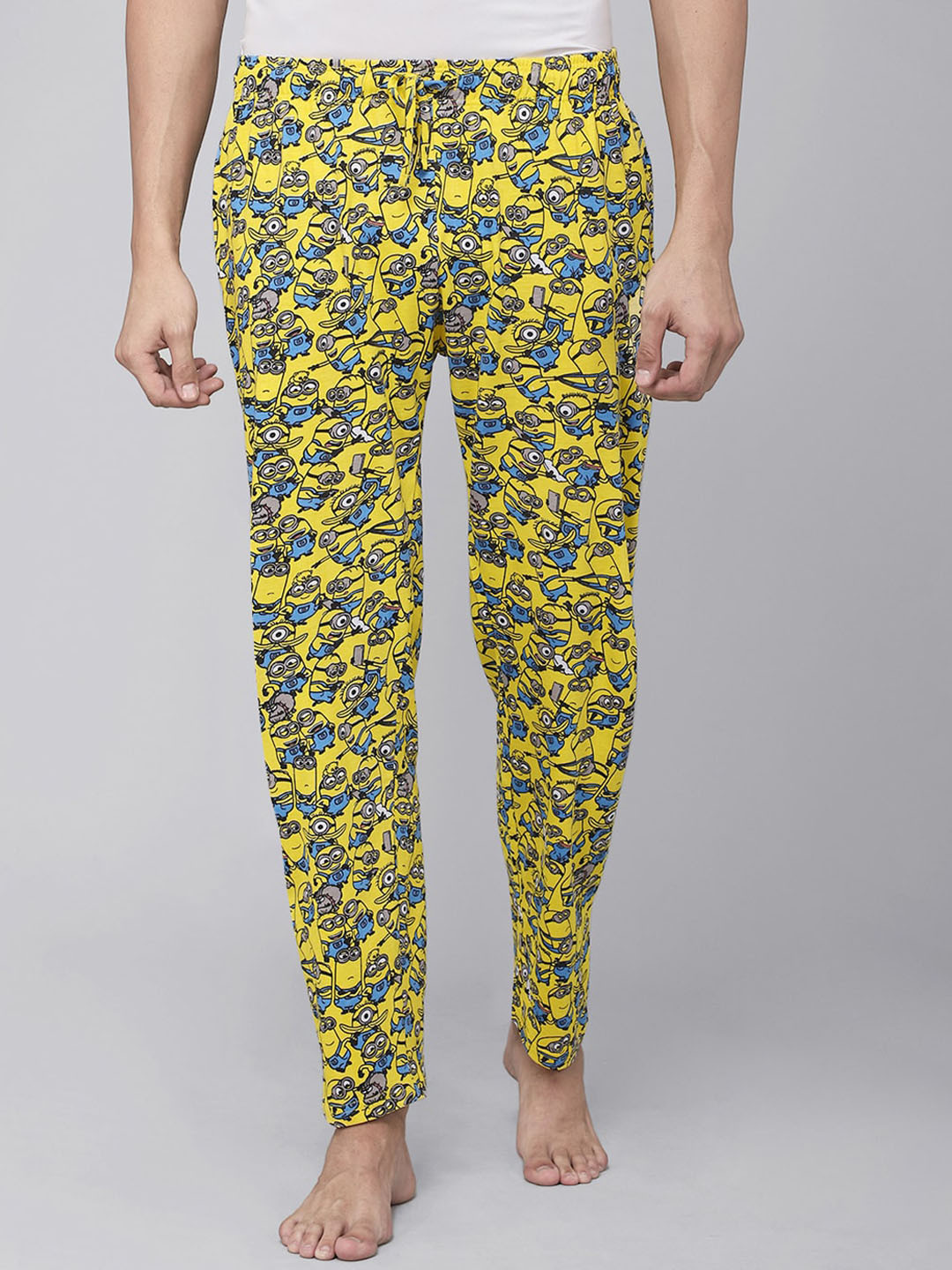 Free Authority Men Yellow Minions Printed  Lounge Pants