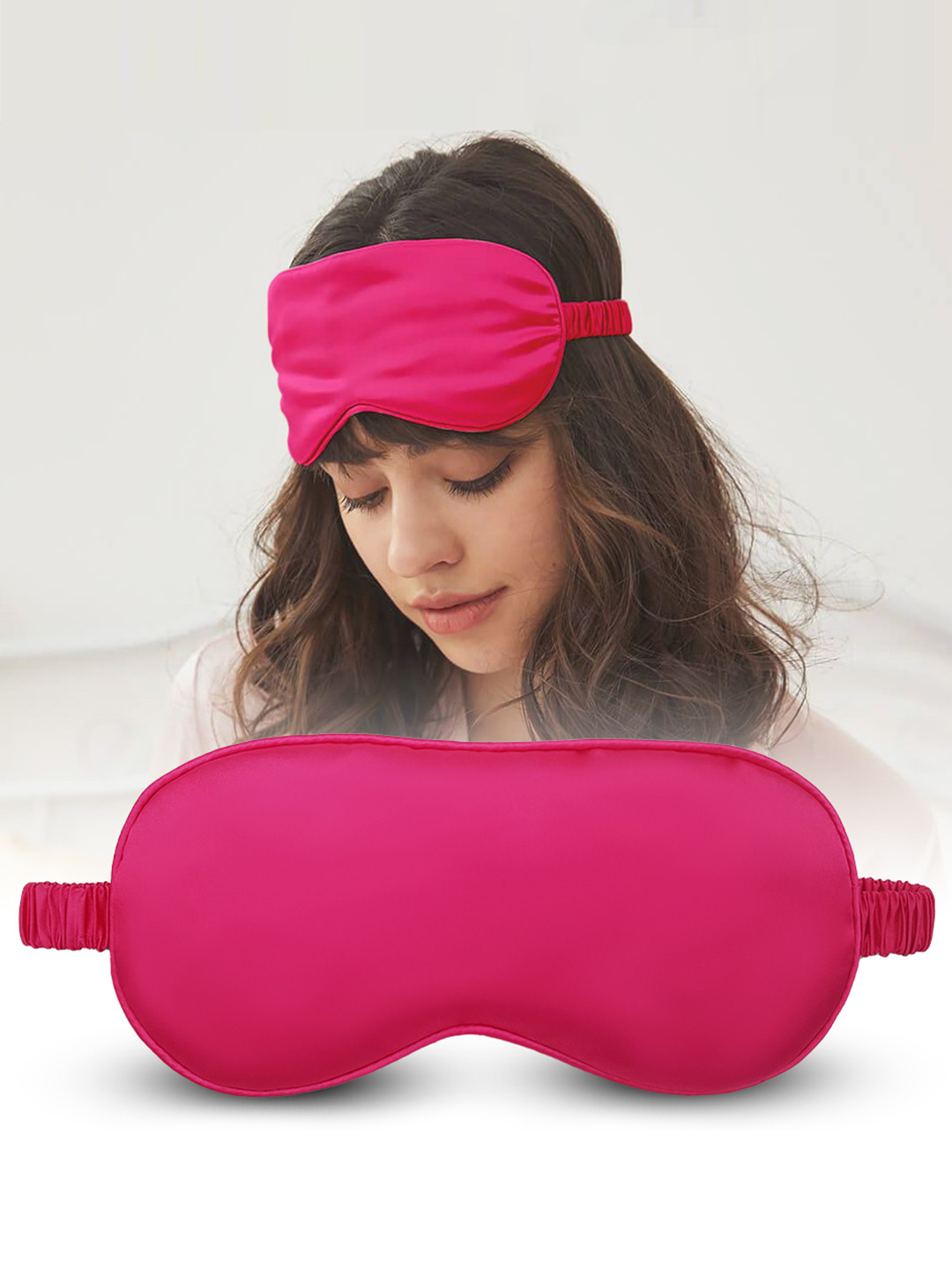 JENNA Pink Solid Silk Eyemask