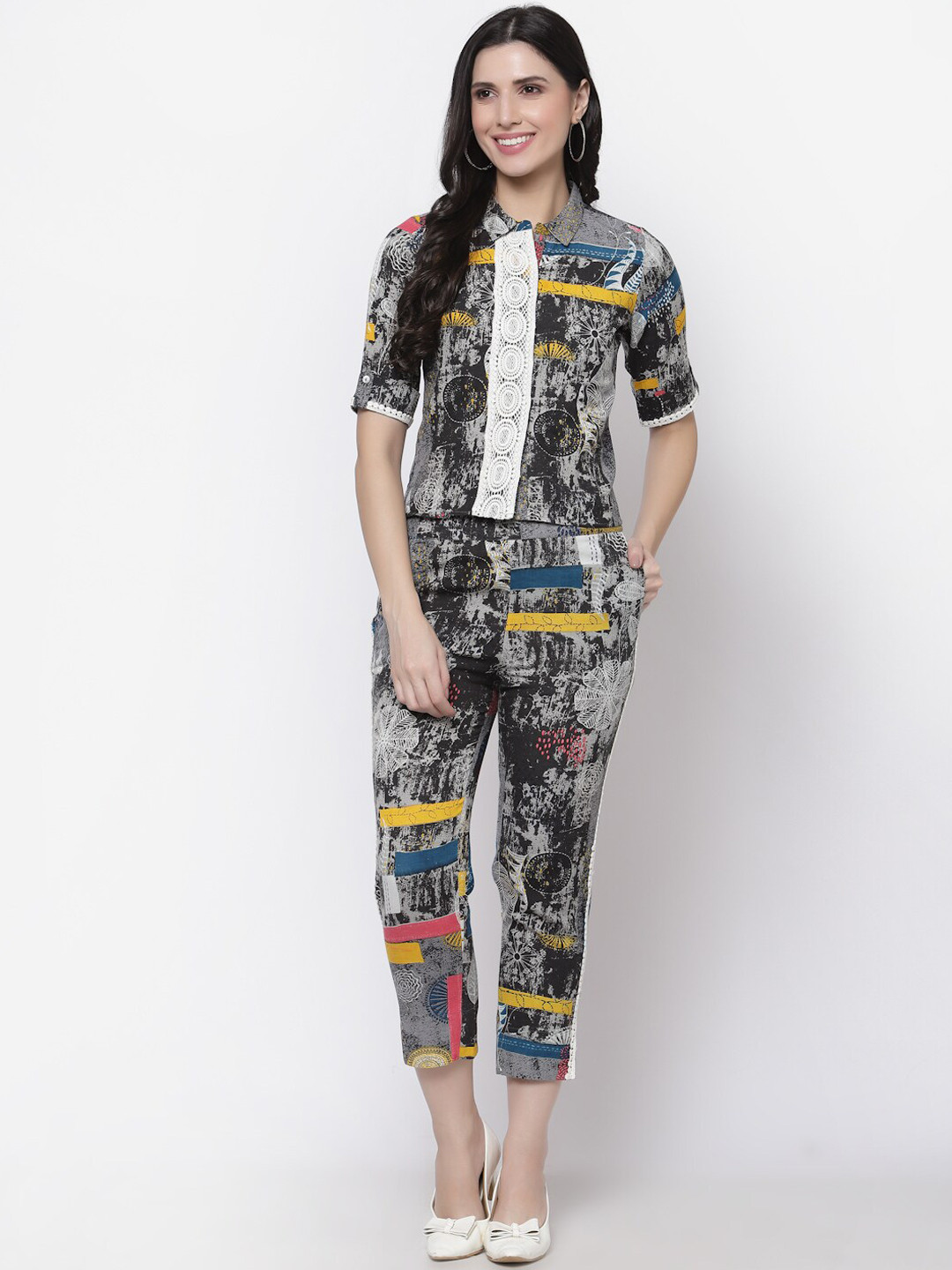 bellamia Women Multi-Coloured Printed Co-Ord Set