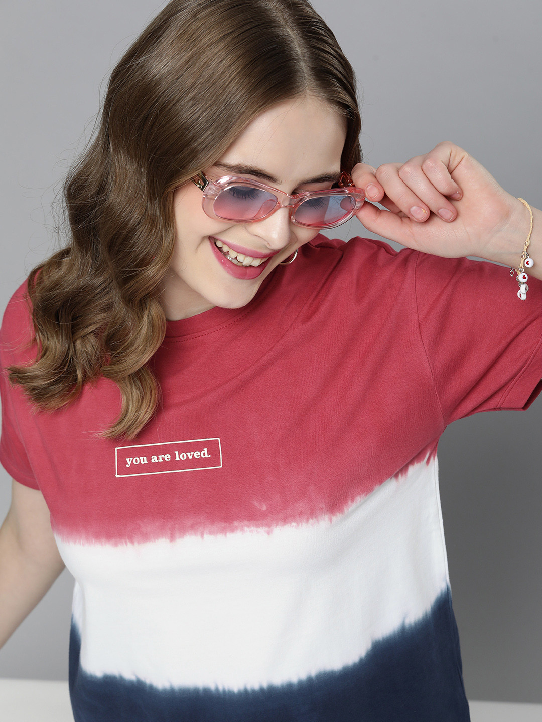 Mast & Harbour Women Pure Cotton Tie and Dye T-shirt