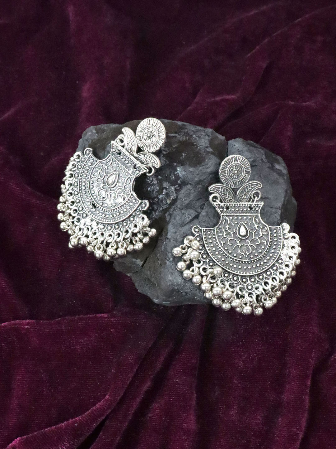 Krelin Silver-Plated & Oxidised Classic Drop Earrings