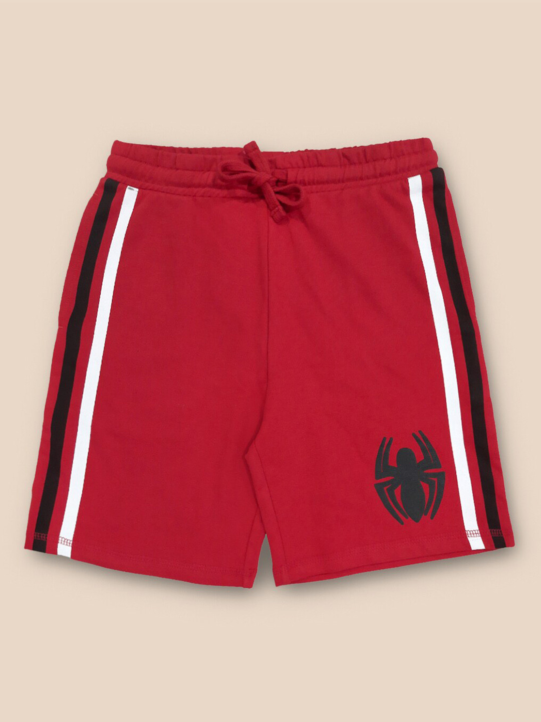 Kids Ville Boys Red Spiderman Printed Pure Cotton Shorts