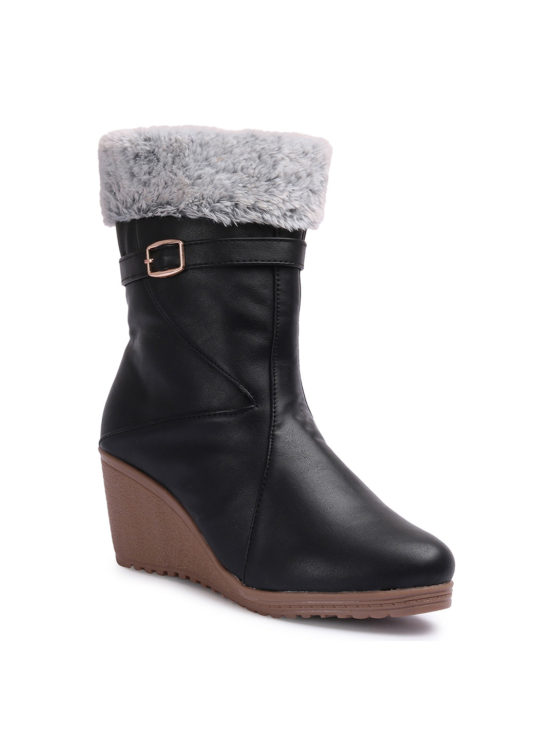 Picktoes Women Faux Fur Trim Boots