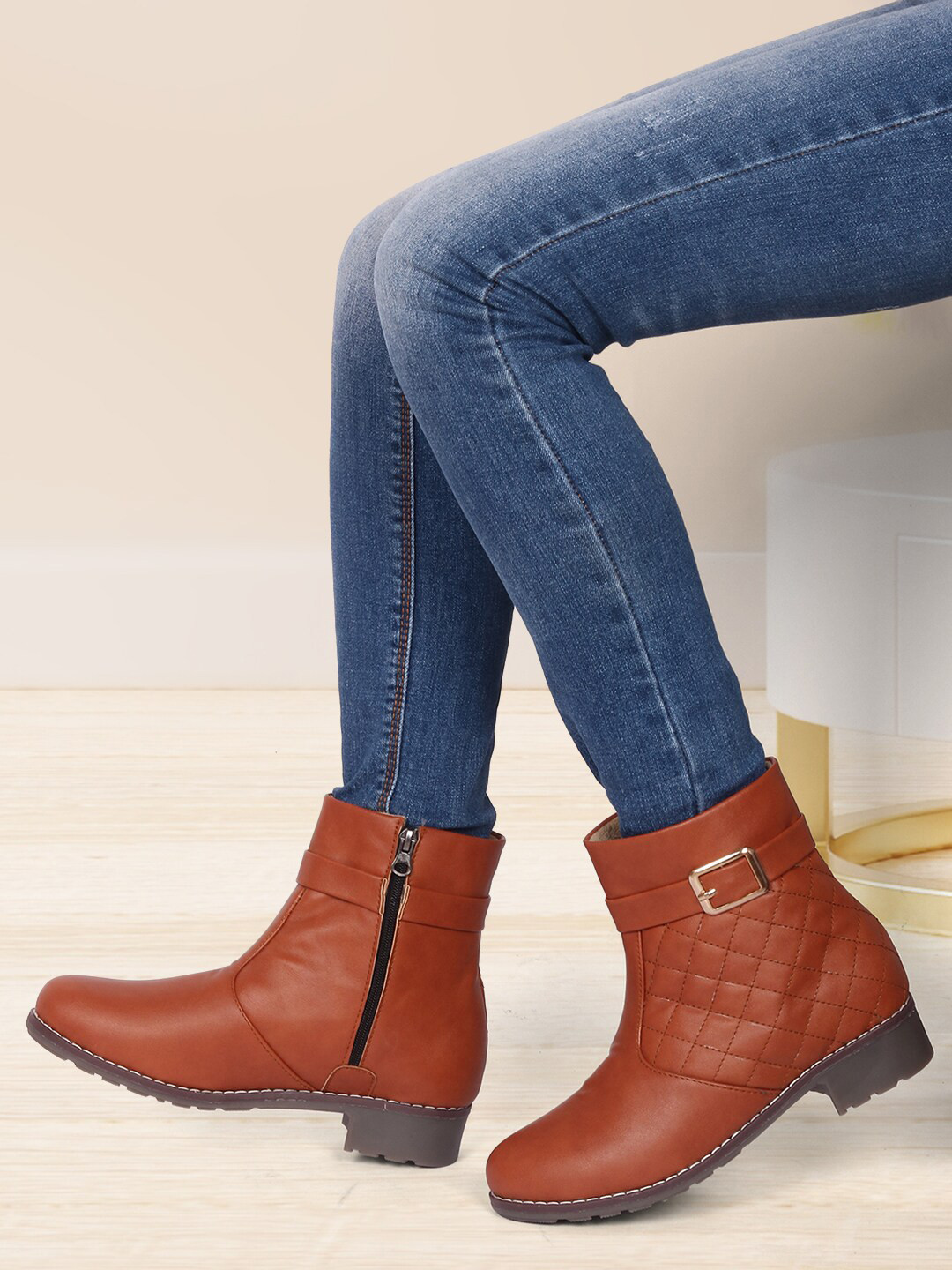 Picktoes Women Tan Regular Top Boots